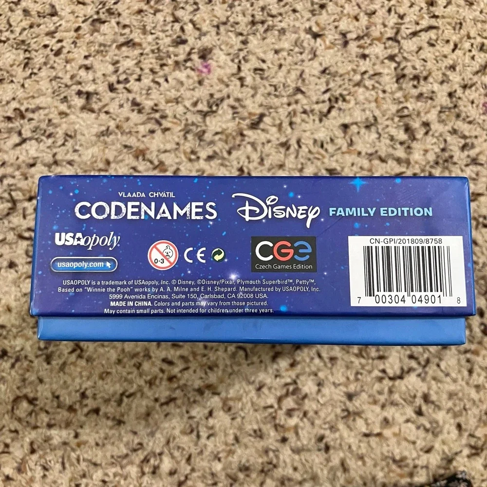 Codenames Disney Family Edition Board Game USAopoly Open Box Unpunched Complete